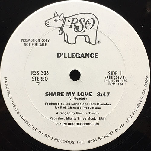 D'LLEGANCE // SHARE MY LOVE (8:47) / MIDNIGHT RIDE (8:40)