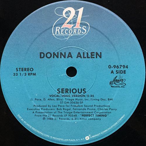 DONNA ALLEN // SERIOUS (5:35/3:40) / BAD LOVE (4:09)