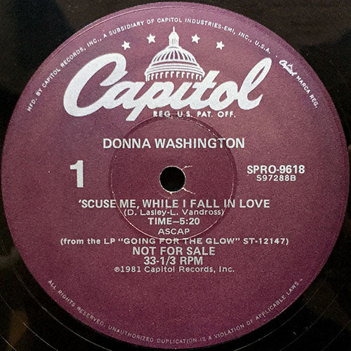 DONNA WASHINGTON // 'SCUSE ME, WHILE I FALL IN LOVE (5:20) / SAVE YOUR LOVE FOR ME (4:58)