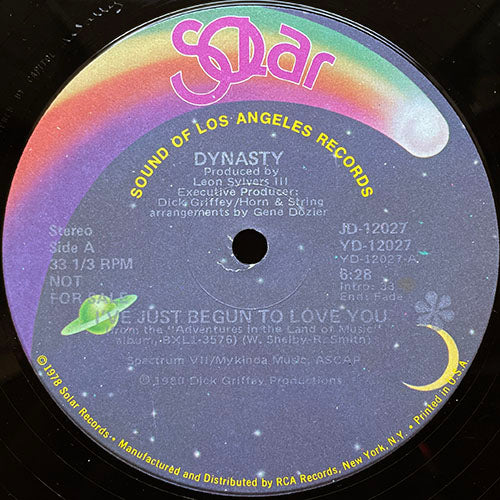 DYNASTY // I'VE JUST BEGUN TO LOVE YOU (6:28) / WHEN YOU FEEL LIKE GIVING LOVE (DIAL MY NUMBER) (4:36)