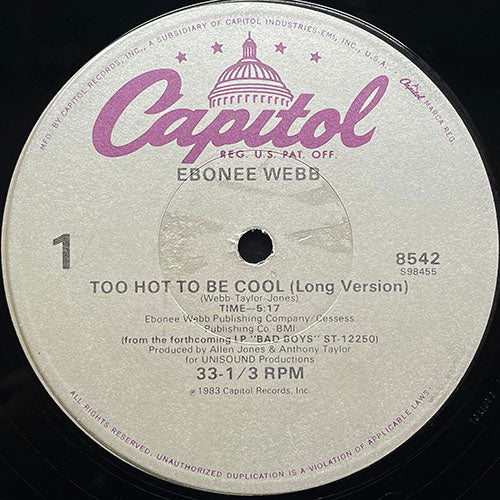 EBONEE WEBB // TOO HOT TO BE COOL (LONG VERSION) (5:17) / (3:50) / THROW DOWN (3:50)