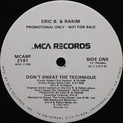 ERIC B. & RAKIM // DON'T SWEAT THE TECHNIQUE (6VER)