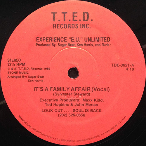 EXPERIENCE "E.U." UNLIMITED // IT'S A FAMILY AFFAIR (4:18) / INST (5:16)