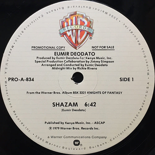 EUMIR DEODATO // SHAZAM (6:42) / SPACE DUST /SHERLOCK (8:00)