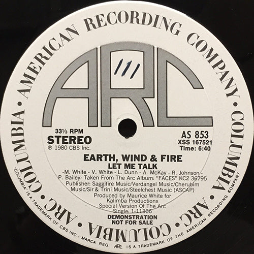 EARTH, WIND & FIRE // LET ME TALK (6:40) / INST (4:26)