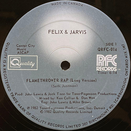FELIX & JARVIS // FLAMETHROWER RAP (6:14/4:07) / INST (3:53)