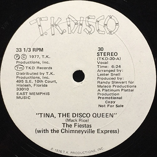 FIESTAS with THE CHIMNEYVILLE EXPRESS // TINA, THE DISCO QUEEN (6:24) / INST (6:18)