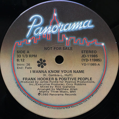 FRANK HOOKER & POSITIVE PEOPLE // I WANNA KNOW YOUR NAME (8:12) / THIS FEELIN' (6:25)