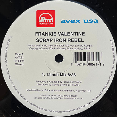 FRANKIE VALENTINE // SCRAP IRON REBEL (12INCH MIX) (8:36) / (REBEL DOME DUB)