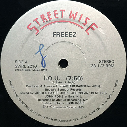 FREEEZ // I.O.U. (7:50) / I. DUB. U. (7:49)