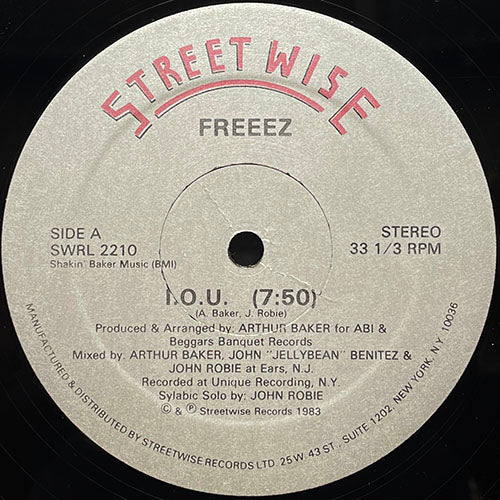 FREEEZ // I.O.U. (7:50) / I. DUB. U. (7:49)