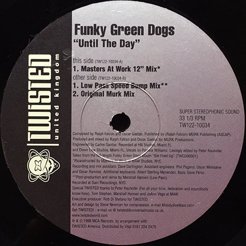 FUNKY GREEN DOGS // UNTIL THE DAY (MASTERS AT WORK REMIX & ORIGINAL) (3VER)