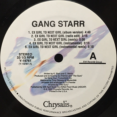 GANG STARR // EX GIRL TO NEXT GIRL (5VER) / B.Y.S. (3VER) / DWYCK