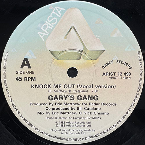 GARY'S GANG  // KNOCK ME OUT (7:30) / (INSTRUMENTAL) (6:40)