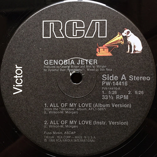 GENOBIA JETER // ALL OF MY LOVE (5:26) / INST (5:26) / WE GOT LOVE (5:51)