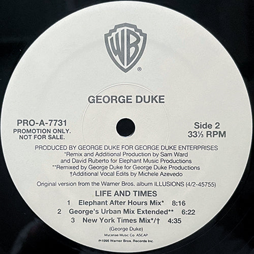 GEORGE DUKE // LIFE AND TIMES (6VER)