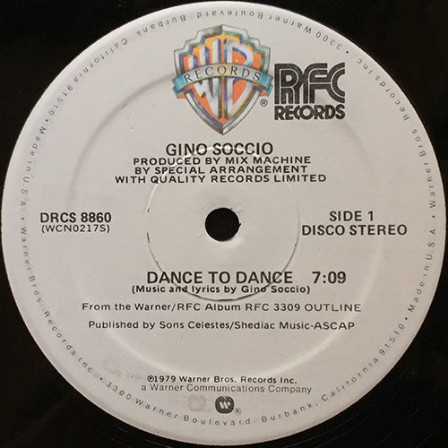 GINO SOCCIO // DANCE TO DANCE (7:09) / THE VISITORS (6:45)