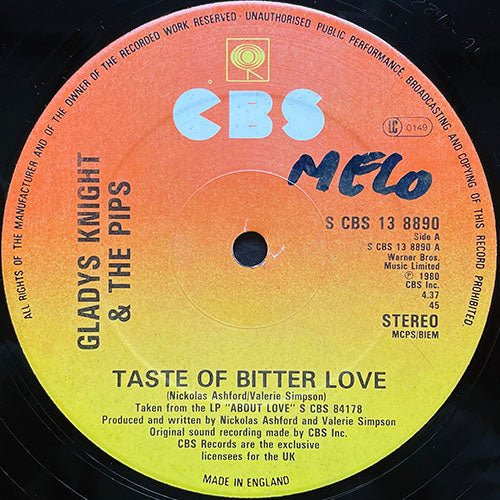 GLADYS KNIGHT & THE PIPS // TASTE OF BITTER LOVE (4:37) / ADD IT UP (3:53)