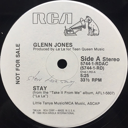 GLENN JONES // STAY (5:25/3:58) / T.V. TRACK (5:25)