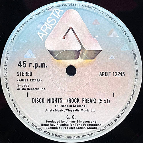 G.Q. // DISCO NIGHTS (ROCK-FREAK) (5:51) / BOOGIE OOGIE OOGIE (5:15)