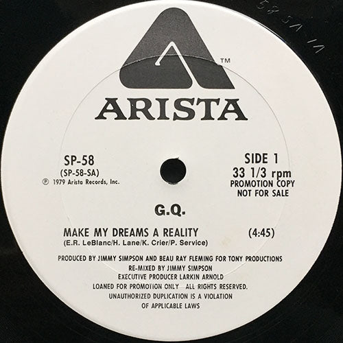 G.Q. // MAKE MY DREAM A REALITY (4:45) / THIS HAPPY FEELING (3:39)