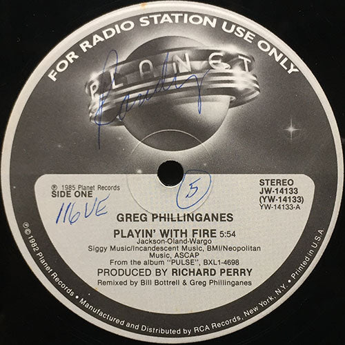 GREG PHILLINGANES // PLAYIN' WITH FIRE (5:54) / (INSTRUMENTAL) (5:16) / ONLY YOU (6:16)