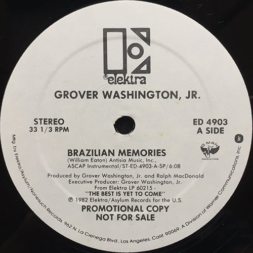 GROVER WASHINGTON JR. // BRAZILIAN MEMORIES (6:08) / I'LL BE WITH YOU (4:37)