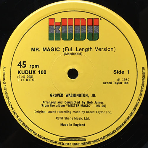 GROVER WASHINGTON JR. // MR. MAGIC (FULL LENGTH VERSION) / SAUSALITO (FULL LENGTH VERSION)