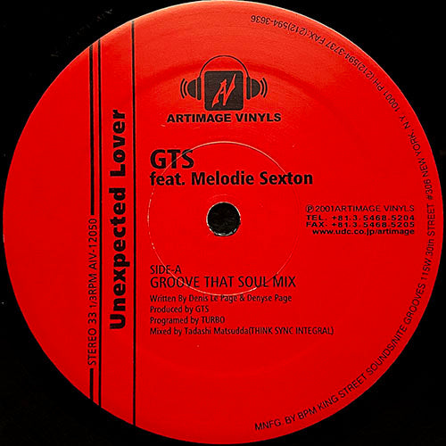 GTS feat. MELODIE SEXTON // UNEXPECTED LOVER (GROOVE THAT SOUL MIX) / THE GREATEST LOVE OF ALL (TURBO'S 2001 DREAM SEQUENCE) / I NEED YOU (NAOKI UTSUGI REMIX)