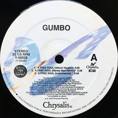 GUMBO // A FREE SOUL (3VER) / SO MANY / A BIG BOWL OF LIFE