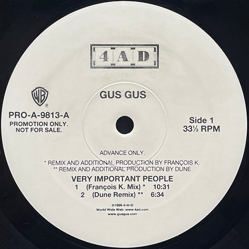 GUSGUS // VERY IMPORTANT PEOPLE (FRANCOIS K., MASTERS AT WORK, Q-BURNS ABSTRACT MESSAGE REMIX) (4VER)