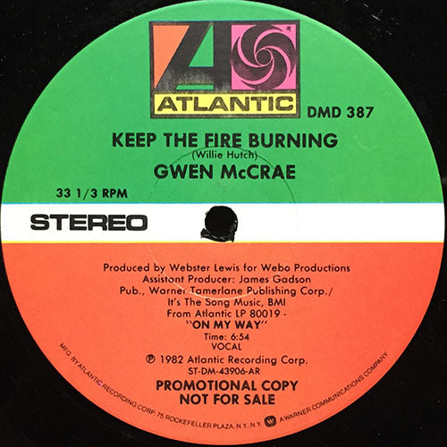 GWEN McCRAE // KEEP THE FIRE BURNING (6:54) / HANG IN (4:19)