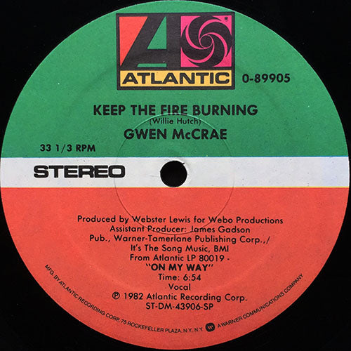 GWEN McCRAE // KEEP THE FIRE BURNING (6:54) / HANG IN (4:19)