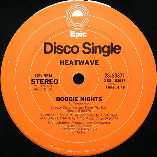 HEATWAVE // BOOGIE NIGHTS (4:49) / TOO HOT TO HANDLE (3:48)