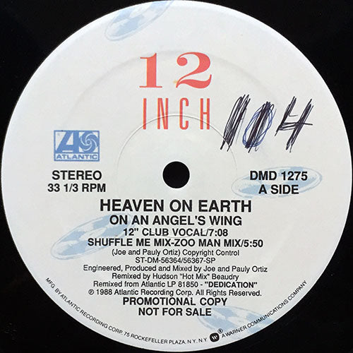 HEAVEN ON EARTH // ON AN ANGEL'S WING (12" VOCAL VERSION) (7:08) / (SHUFFLE ME - ZOO MAN MIX) (5:50) / (ACID HOUSE MIX) (5:41) / (STRAIGHT PASS) (5:49)