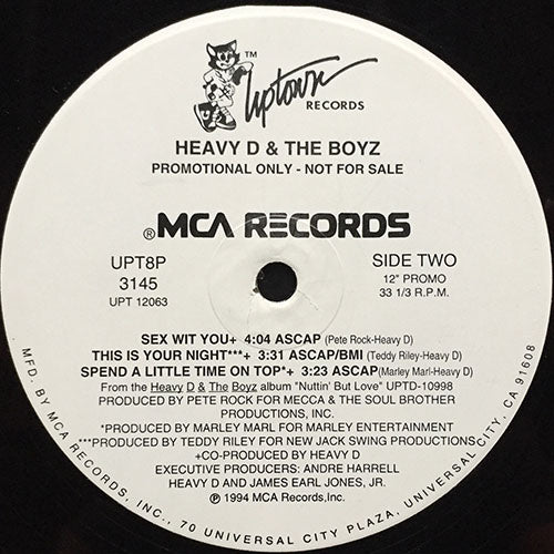 HEAVY D & THE BOYZ // 6 TRACK EP inc. SEX WIT YOU / THIS IS YOUR NIGHT / SPEND A LITTLE TIME ON TOP / BLACK COFFEE / SOMETHING GOIN' ON / KEEP IT GOIN'