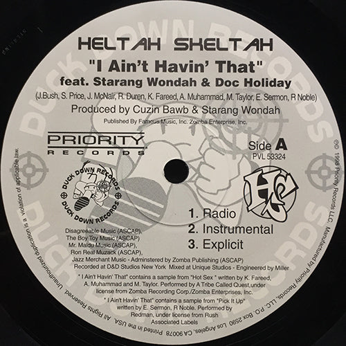 HELTAH SKELTAH feat. STARANG WODAH & DOC HOLIDAY // I AIN'T HAVIN' THAT (3VER) / WORLDWIDE (3VER)