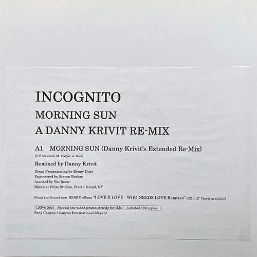 INCOGNITO // MORNING SUN (DANNY KRIVIT EXTENDED RE-MIX)