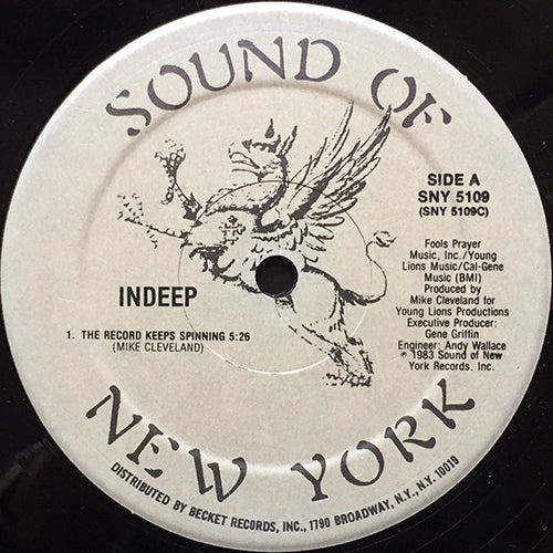INDEEP // THE RECORD KEEPS SPINNING (5:26) / DUB (5:02) / BONUS BEAT (1:27)