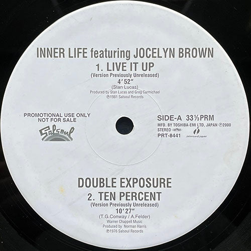 V.A. (INNER LIFE feat. JOCELYN BROWN / DOUBLE EXPOSURE / LOLEATTA HOLLOWAY) // LIVE IT UP (4:52) / TEN PERCENT (10:27) / HIT AND RUN (7:06/10:01)