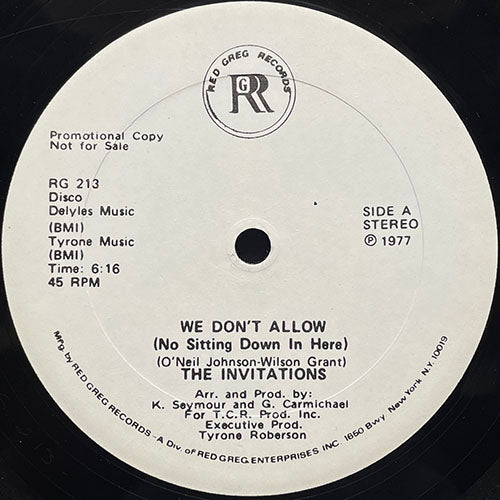 INVITATIONS // WE DON'T ALLOW (NO SITTING DOWN IN HERE) (6:16) / FUNKY ROAD (6:32)
