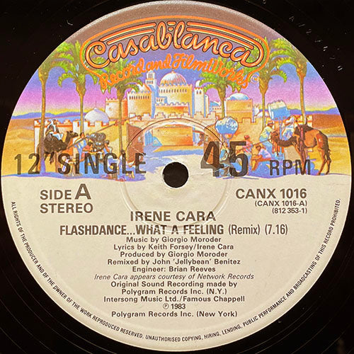 IRENE CARA // FLASHDANCE... WHAT A FEELING (REMIX) (7:16) / FOUND IT (4:20)