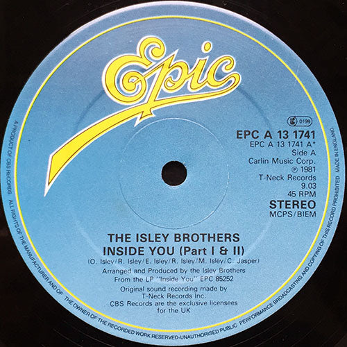 ISLEY BROTHERS // INSIDE YOU (PART I & II) (9:03) / LOVE ZONE (4:28)