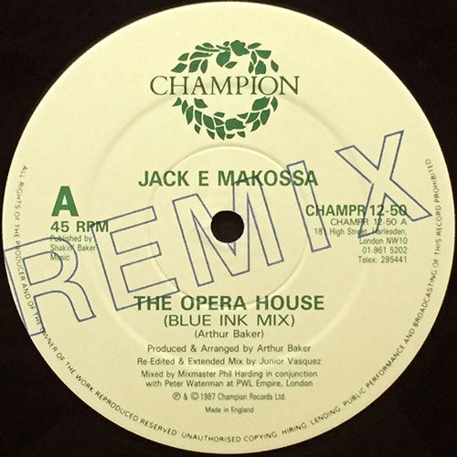 JACK E MAKOSSA // THE OPERA HOUSE (BLUE INK MIX) / AFRICAN MIX (BLUE INK MIX)