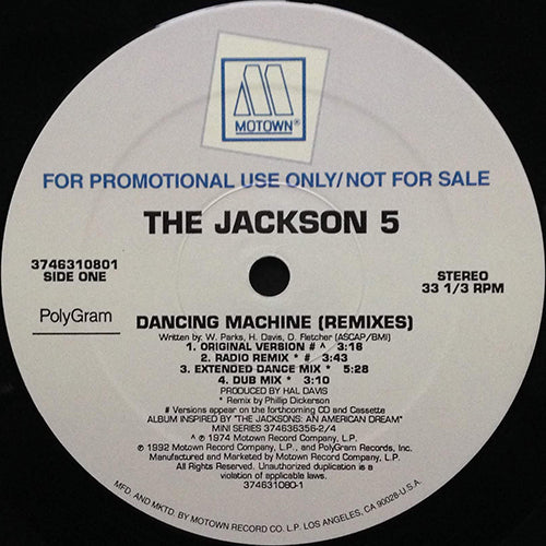 JACKSON 5 // DANCING MACHINE (REMIX & ORIGINAL) (4VER) / I WANT YOU BACK (2:59) / ABC (2:57) / THE LOVE YOU SAVE (3:03)