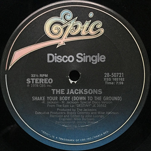 JACKSONS // SHAKE YOUR BODY (DOWN TO THE GROUND) (EUROPEAN VERSION) (7:59) / THAT'S WHAT YOU GET (FOR BEING POLITE) (4:56)