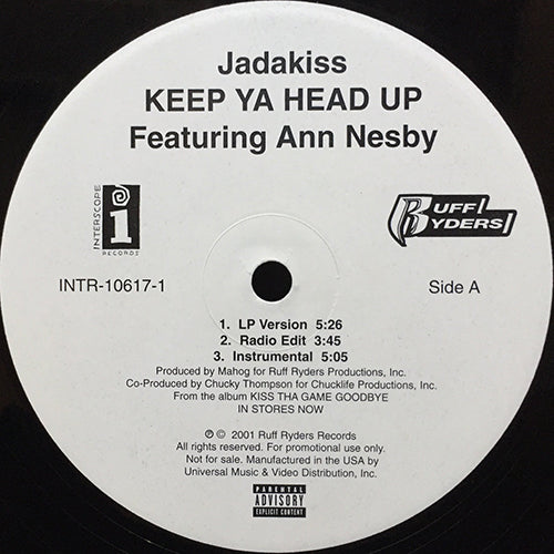 JADAKISS feat. ANN NESBY // KEEP YA HEAD UP (3VER) feat. ANN NESBY / CRUISIN' (3VER) feat. SNOOP DOGG