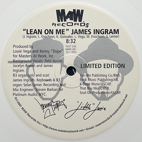 JAMES INGRAM / MAW feat. INDIA // LEAN ON ME (8:32) / TO BE IN LOVE (12:48)