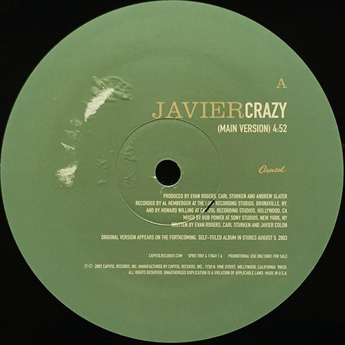 JAVIER // CRAZY (MAIN VERSION) / (MAIN INSTRUMENTAL)