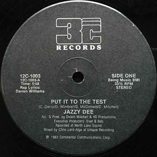 JAZZY DEE // PUT IT TO THE TEST (5:58) / (INSTRUMENTAL) (5:45)